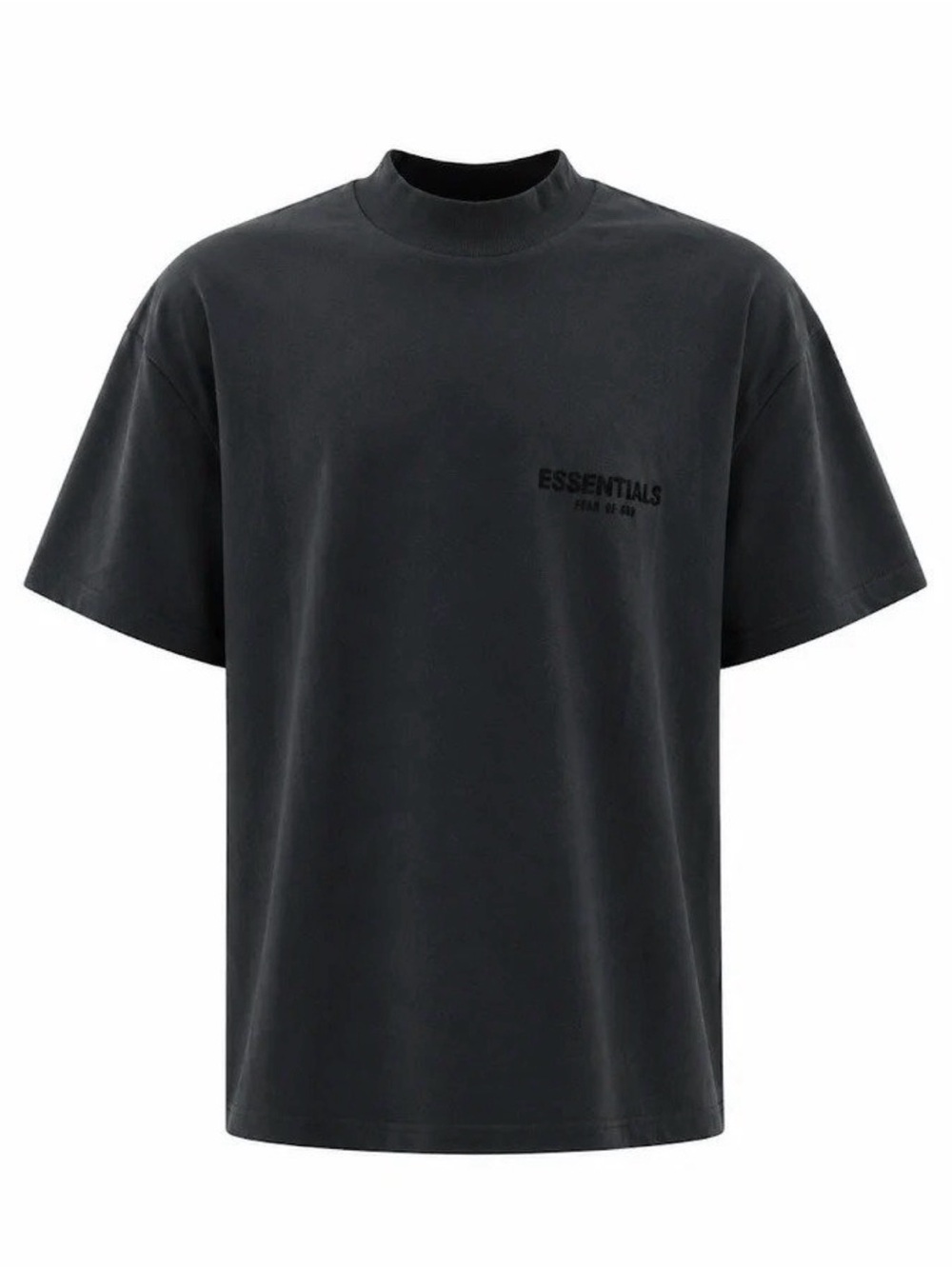 Essentials Black Crewneck Short Sleeve Logo Tee L